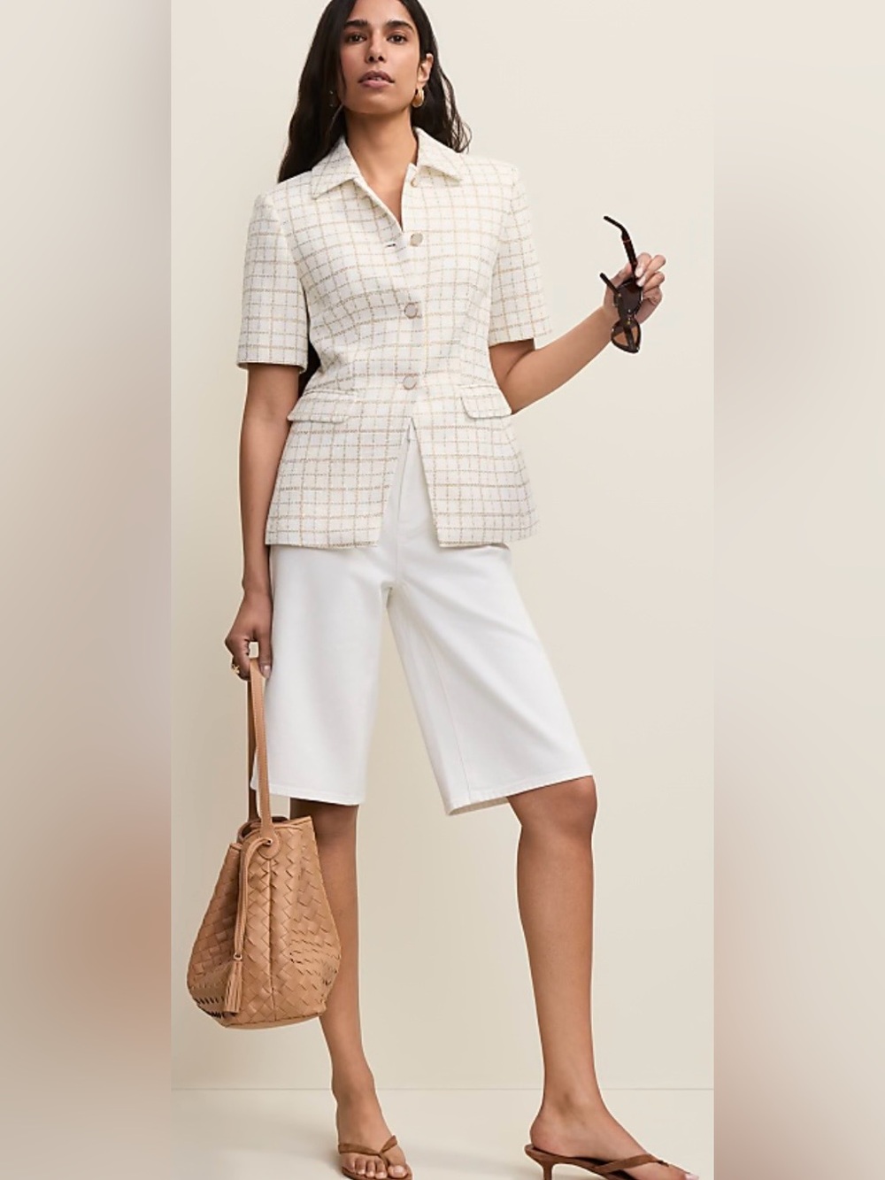 Ann Taylor The Petite Short Sleeve Cutaway Jacket